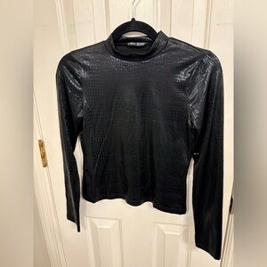 SHEIN Croc-embossed Crop Long sleeve